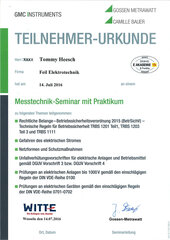 Tommy Heesch, Messtechnik-Seminar mit Praktikum